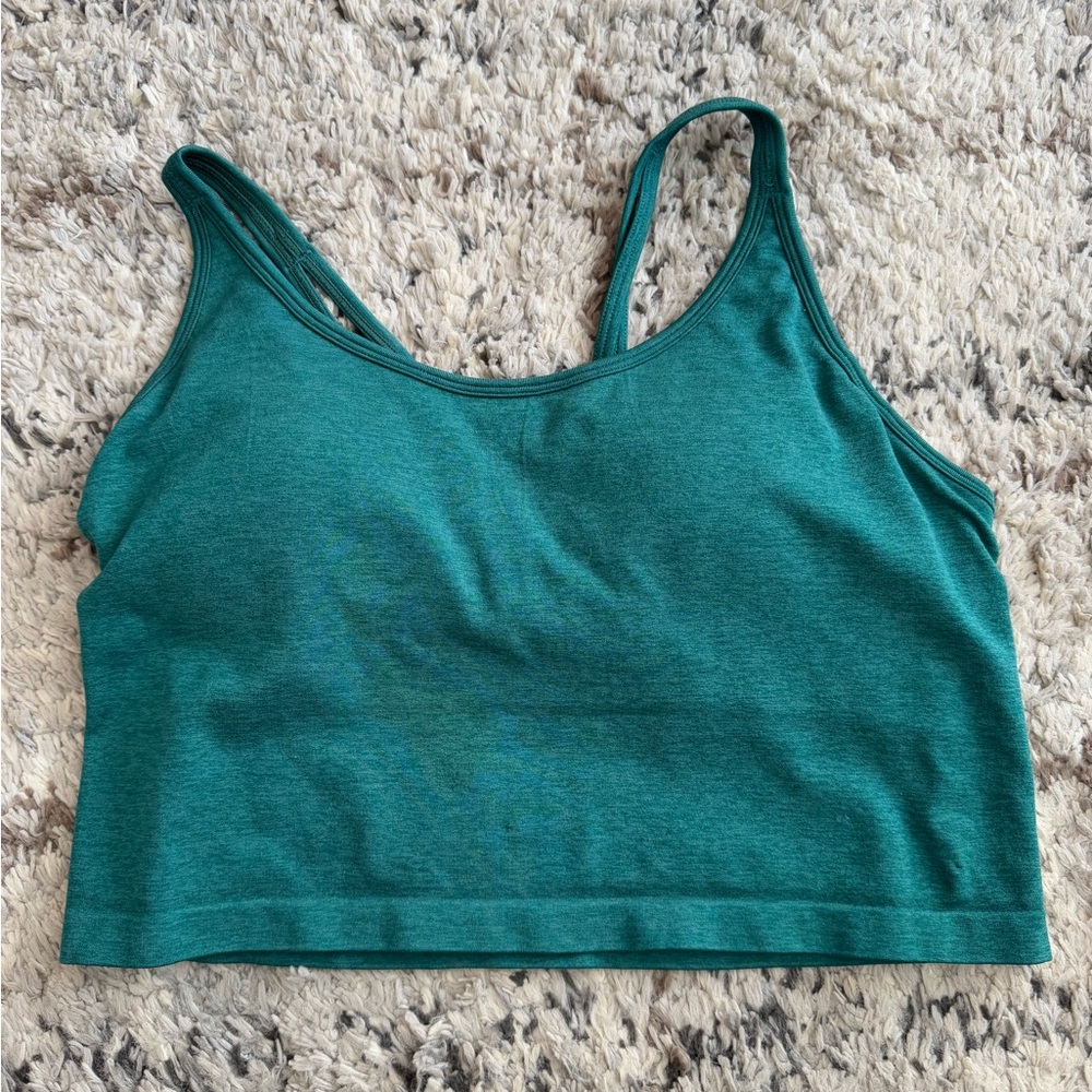 Green Sports Bra with Racerback and Wide Band
